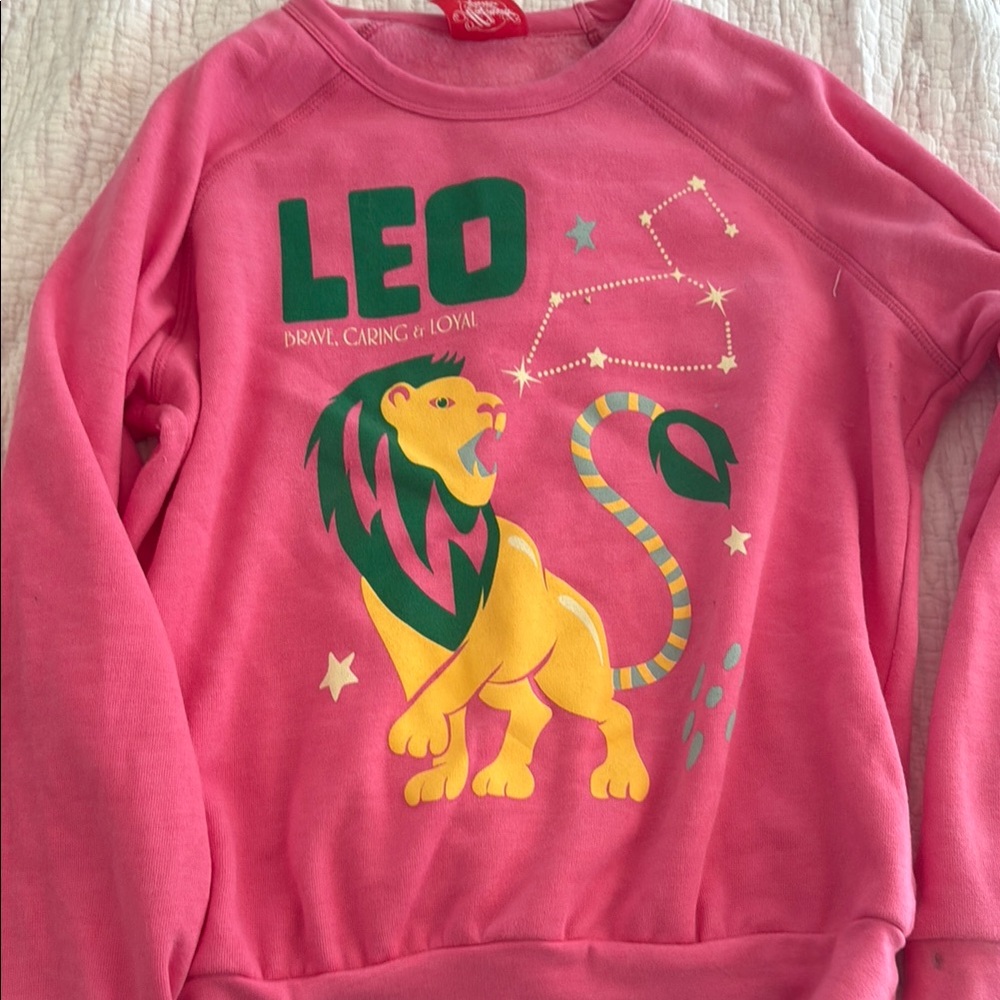 Midnight Rider Pink and Yellow Leo Sweatshirt